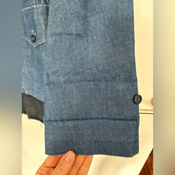 PROENZA SCHOULER Denim Utility Jacket in Blue with Black Trim - Picture 3 of 7